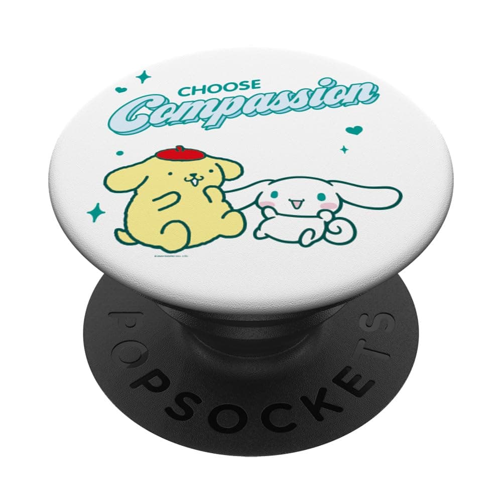 Sanrio Hello Kitty and Friends PopSockets Klebender PopGrip - Schwarz - Anime - Cartoon - Smartphones mit glatten, harten Plastikgehäusen Adhesive PopGrip