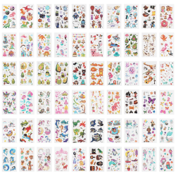 ACWOO Temporäre Tattoo Set Kinder Tattoos, 60 Blätter Kindertattoos Aufkleber Stickers, Tattoo Kinder Mädchen Jungen für Geschenktüten Kindergeburtstag Mitgebsel Cartoon Angebot bei HelloDeals