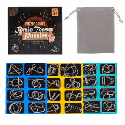 Holzsammlung 24 Stück Knobelspiele Metall, Metallpuzzle Metallknobellei Set IQ Spiele Geduldspiel Geschicklichkeitsspiel, Metal Puzzle Denkspiele Spielzeug Mini Geschenk für Erwachsene und Kinder Angebot bei HelloDeals