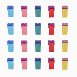 HUAZIZ 20 Stück Jcase Blocksicherung Mini Auto Sicherung 20A/30A/40A/50A/60A, Standard Automotive Low Profile Box Shaped Mini Fuse Assortment Kit for Pickup Trucks, Cars and SUVs H044 Angebot bei HelloDeals