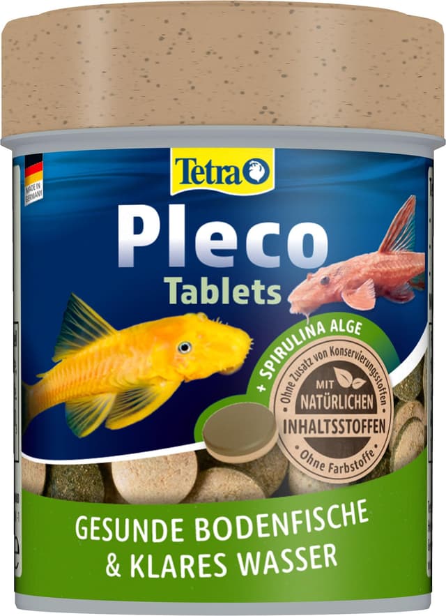 Tetra Pleco Tablets – Nährstoffreiches Fischfutter für alle pflanzenfressenden Bodenfische (z.B. Welse), 275 Tabletten Dose Tabletten 275 stück (1er Pack)