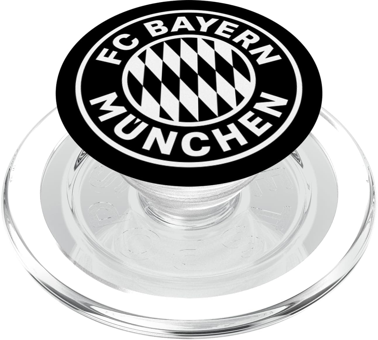 FC Bayern München Logo schwarz PopSockets PopGrip: Ausziehbarer Sockel und Griff für Handys/Tablets mit Tauschbarem Top PopSockets PopGrip für MagSafe Transparent Magnetisch PopGrip