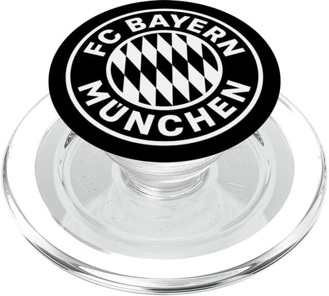 FC Bayern München Logo schwarz PopSockets PopGrip: Ausziehbarer Sockel und Griff für Handys/Tablets mit Tauschbarem Top PopSockets PopGrip für MagSafe Transparent Magnetisch PopGrip