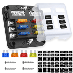 Lpluziyyds 6-Wege-Flachsicherungsblock, 12 V, mit LED-Lichtanzeige und Schutzabdeckung für Auto, Boot, Trike, Auto, LKW, Fahrzeug, SUV, Yacht, RV Angebot bei HelloDeals