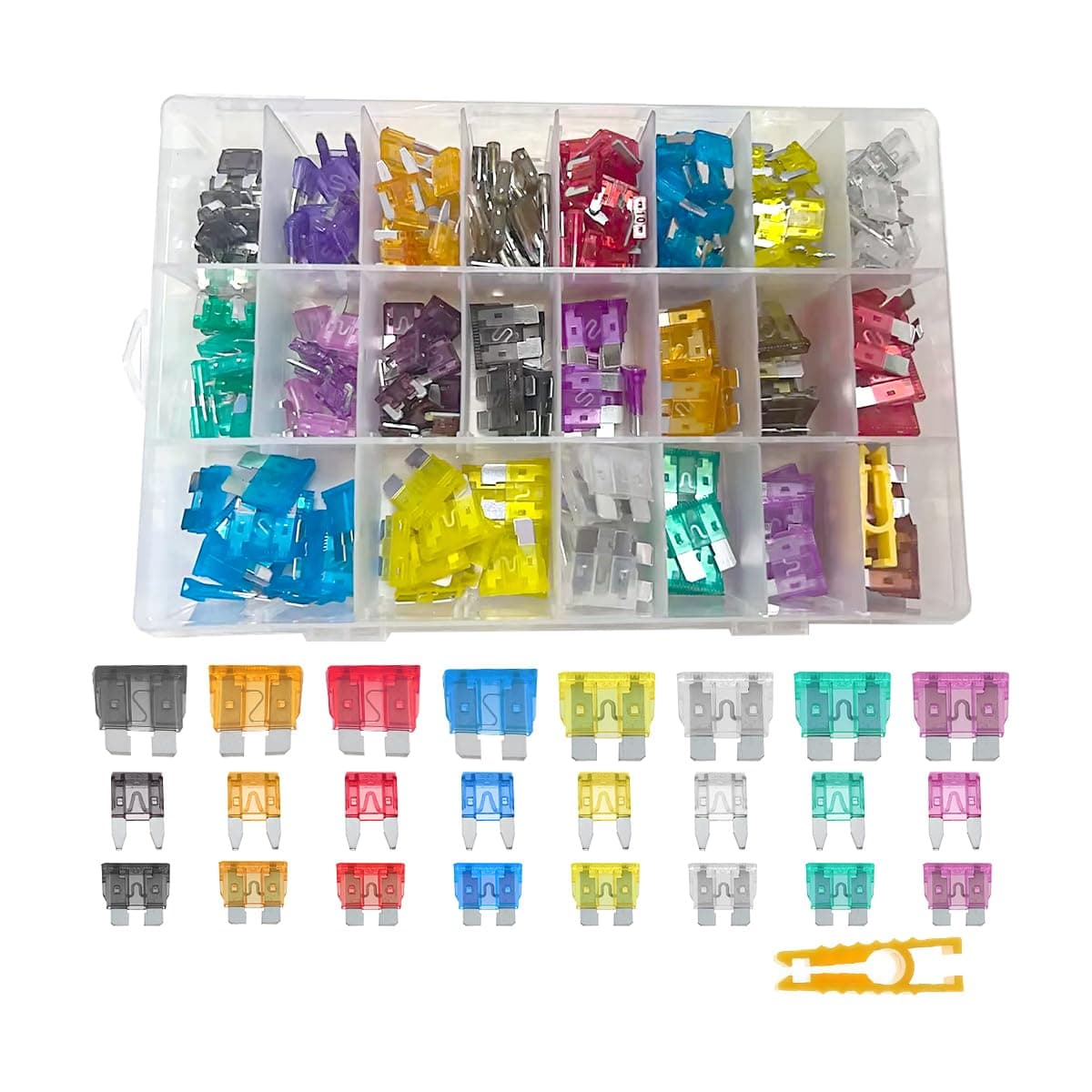 300 Pcs Autosicherungen, Kfz Sicherung Set, 50 Mini Flachsicherungen+160 Standard Sicherungen+90 Micro Sicherungen+1 Sicherungszieher, 2A 3A 5A 7.5A 10A 15A 20A 25A 30A 35A 40A für PKW/Wohnmobil/LKW