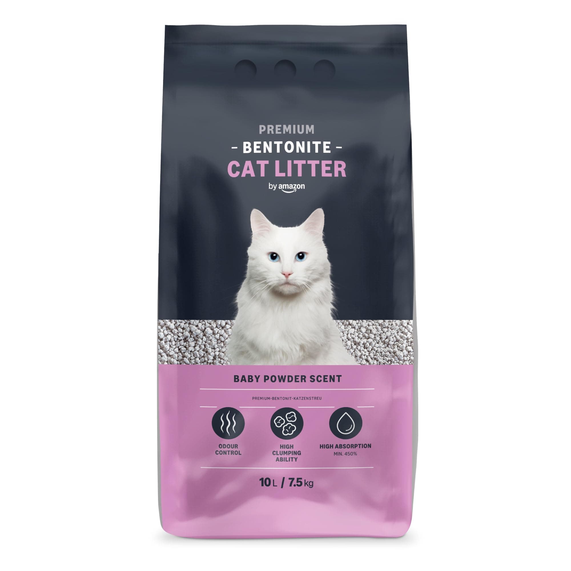 by Amazon Bentonite klumpendes Baby Puder Duft Katzenstreu, 10L, 1er-Pack grey 10L