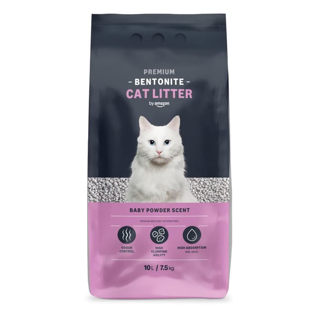 by Amazon Bentonite klumpendes Baby Puder Duft Katzenstreu, 10L, 1er-Pack grey 10L