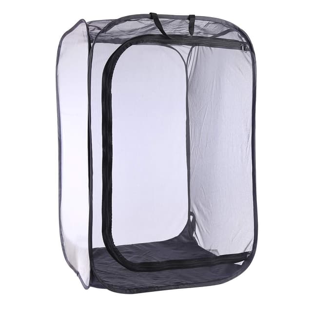 Insekt Und Schmetterling Habitat Käfig Schwarz Faltbare Schutz Käfig Mesh Terrarium Pop-Up-60 * 60 * 90cm 60*60*90cm