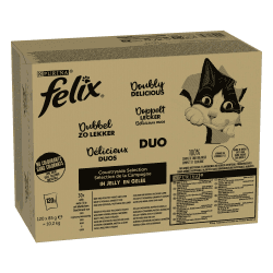 FELIX So gut wie es aussieht Doppelt Lecker Katzenfutter nass in Gelee, Sorten-Mix, 120er Pack (120 x 85g) Geschmacksvielfalt vom Land MP120 Angebot bei HelloDeals