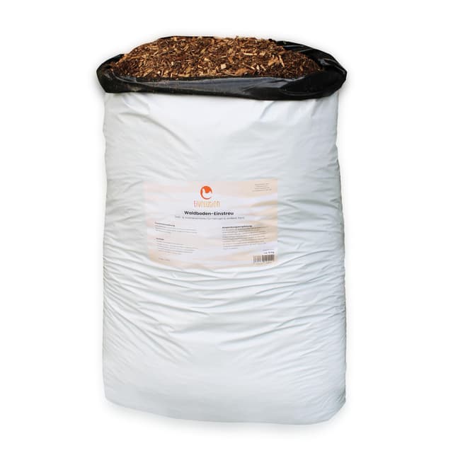 eivolution Waldboden-Einstreu 60L - Staubfrei, Kompostierbar, Bio-Abbaubar - Perfekt für Stall & Voliere mit Geruchsbindung