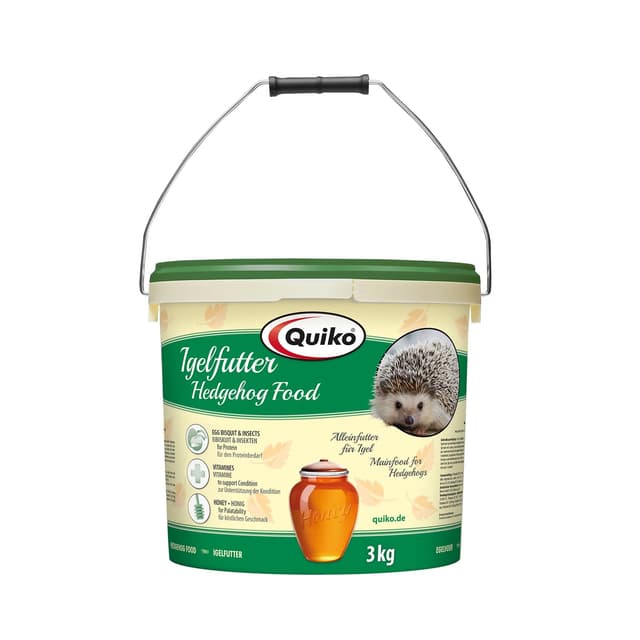 Quiko Igelfutter 3kg - Igelfutter Trockenfutter - Nahrhafte Vollnahrung - Mit Insekten und Eibiskuit für den Proteinbedarf - Speziell auf die Bedürfnisse des Igels abgestimmt