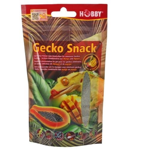 Hobby Terraristik Gecko Snack Mango/Papaya – Fruchtiges Gel-Futter für Omnivore Geckos | 1 Stück | Mit Insektenmehl, Probiotika & Präbiotika für gesunde Verdauung und Farbenpracht Mango / Papaya