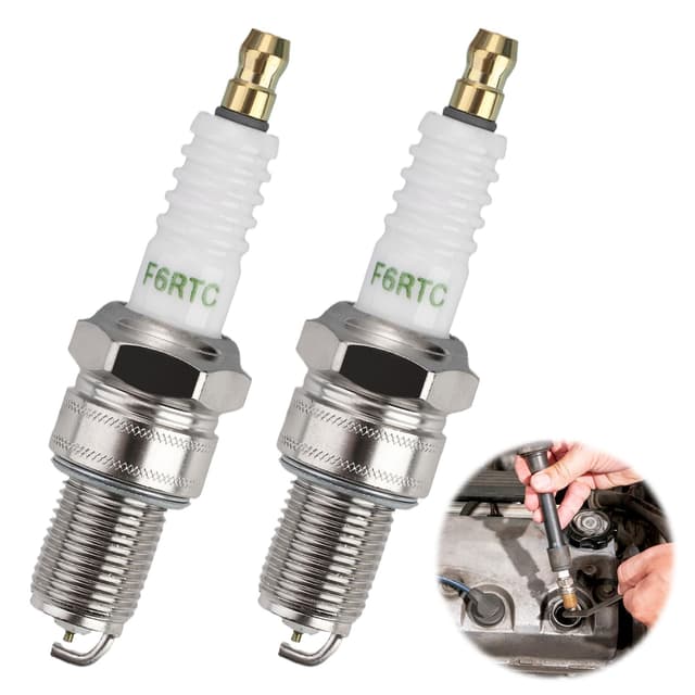 2 Stück F6RTC Zündkerze Ersetzen, Autozündkerze kompatibel mit NGK BPR6ES Bosch WR6DC WR7DC Denso W20EPR-U MTD 951-10292 751-10292 Champion RN9YC RN10YC OEM-Ersatz für Autos Motorräder