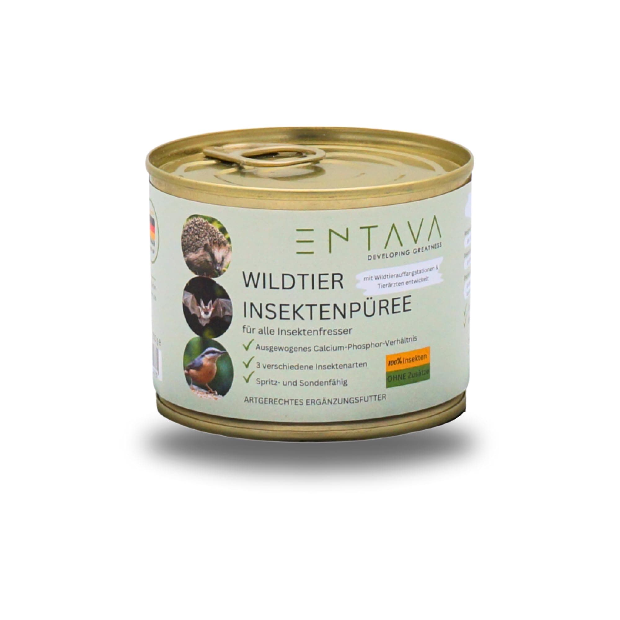 ENTAVA Frisches Insektenpüree - 100% Insekten, Igelfutter, Vogelfutter, Reptilienfutter, (Wild-) vogelfutter, Kleinnagerfutter, Frettchenfutter, Fischfutter (200g) 200 g (1er Pack)