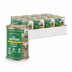 by Amazon Katzensfutter, nass, getreidefrei, Dose, Huhnstücke in Gelee, 12 x 405 g Chicken 405 g (12er Pack) Angebot bei HelloDeals