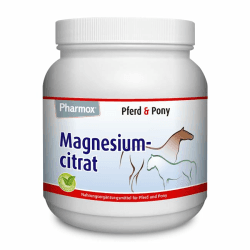 Pharmox Pferd & Pony Magnesiumcitrat (500 Gramm Pulver) - 100% aus reinem Magnesium ohne Zusätze - Hochdosiert - Ist gut für die Muskelfunktion - Für den Erhalt starker Knochen