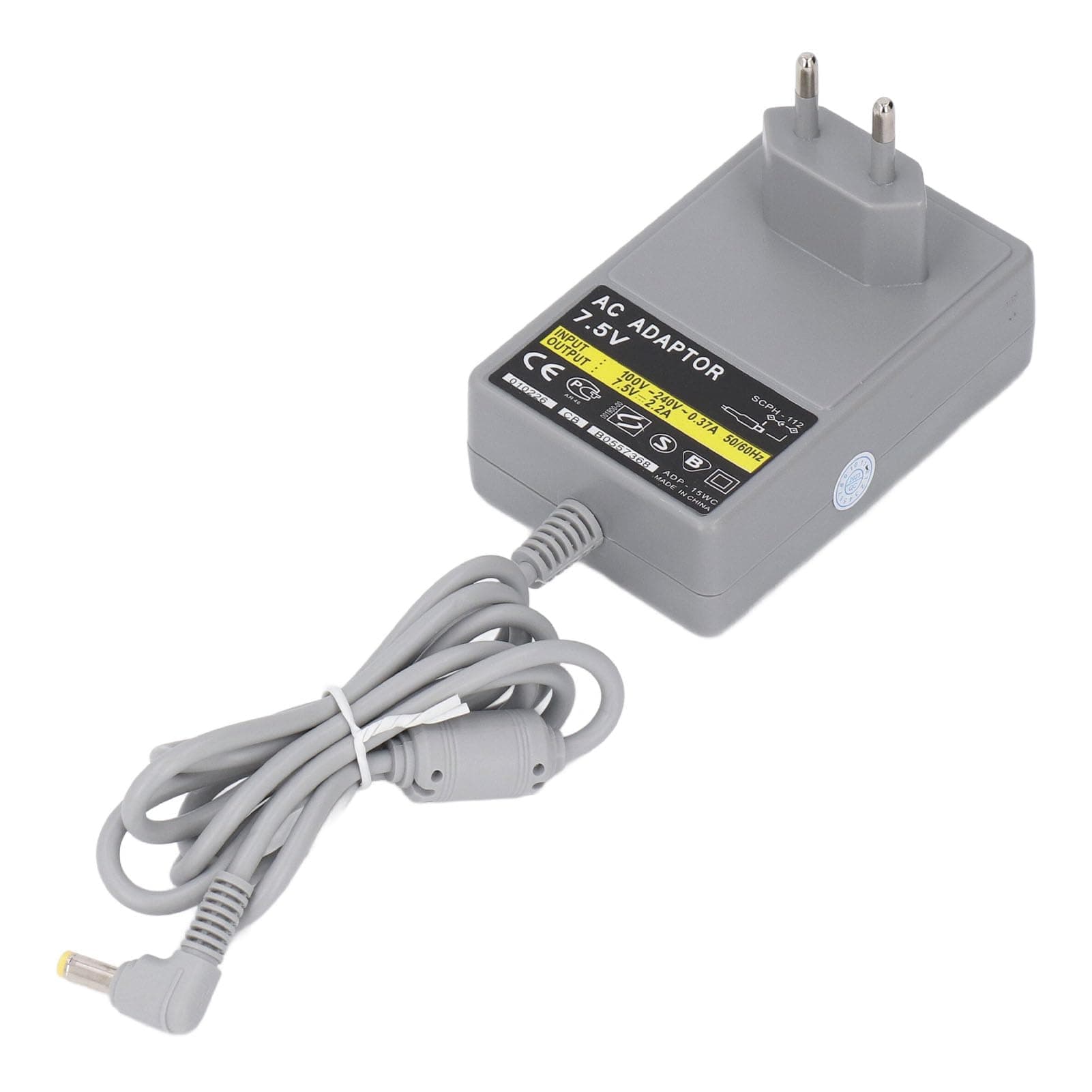 Plyisty Netzteil Ladegerät für PS1, 7,5 V AC Netzteil Ladegerät Netzteil mit Ladekabel, Wandladegeräte für PS One Konsole, EU-Stecker, 100 V Bis 240 V