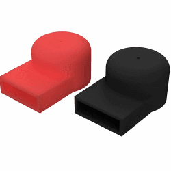 Offgridtec Batteriepolabdeckungen Set, M8 Schutzkappen mit Positiver und Negativer Polarität, Flexibles Isolierplastik, Verhindert Staub, Kurzschlüsse & Funken, 15mm (1 Paar) Polabdeckung + /