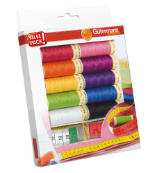 Gütermann creativ Nähfaden-Set mit 10 Spulen Allesnäher 100 m in starken Farben + ein Schneidermaßband Angebot bei HelloDeals