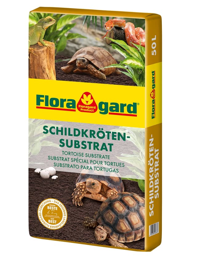 Floragard Schildkrötensubstrat 50l - natürliche Einstreu ohne Dünger - für Landschildkröten u. andere Reptilien - für Frühbeet, Überwinterung und für Terrarien Neue Version