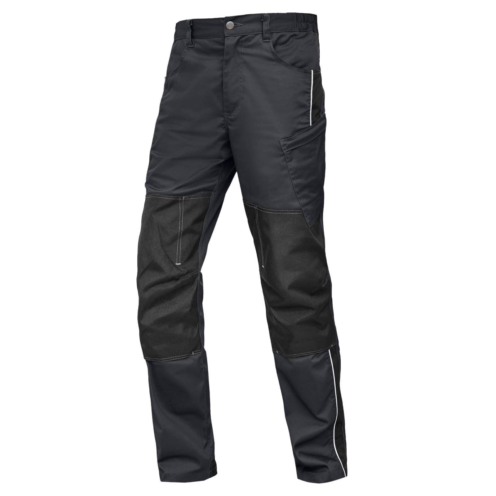 WORK IDEA Herren Stretch-Arbeitshose mit zahlreichen Taschen und Werkzeugtaschen Schwarz 52