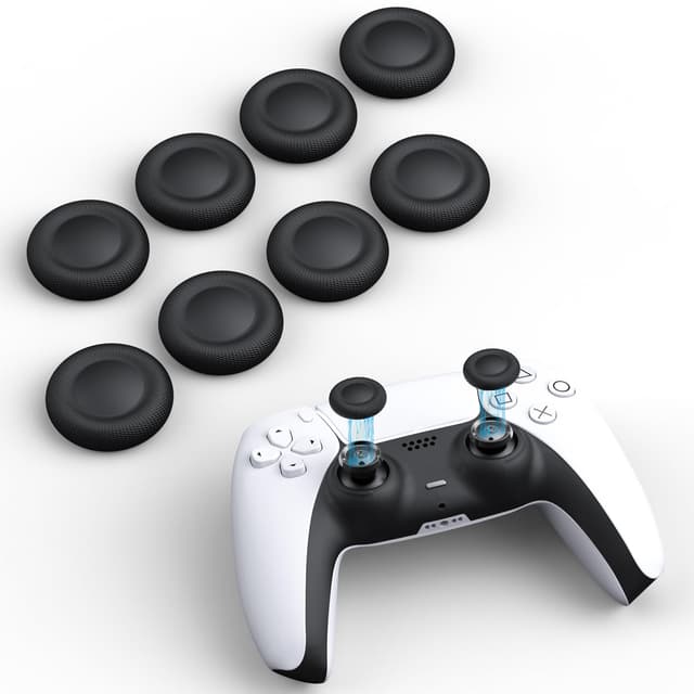 NEWDERY Daumengriff-Joystickkappen für PS5/PS4-Controller, Rutschfestes Laserstrukturiertes Griffdesign, Verschleißfeste Analogstick-Ersatzkappen für PS5/PS4-Controller, 10 Stück