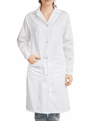 KOKOTT Damen Laborkittel aus 100% Baumwolle mit Druckknöpfen, weiß, Perfekt für Arbeit und Studium Angebot bei HelloDeals