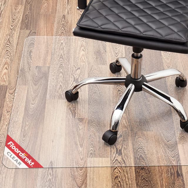 Floordirekt PRO - Bürostuhl Unterlage - transparente Bodenschutzmatte für Hartböden - Bodenmatte, Bodenschutz, Unterlegmatte (90 x 120 cm) 90 cm x 120 cm