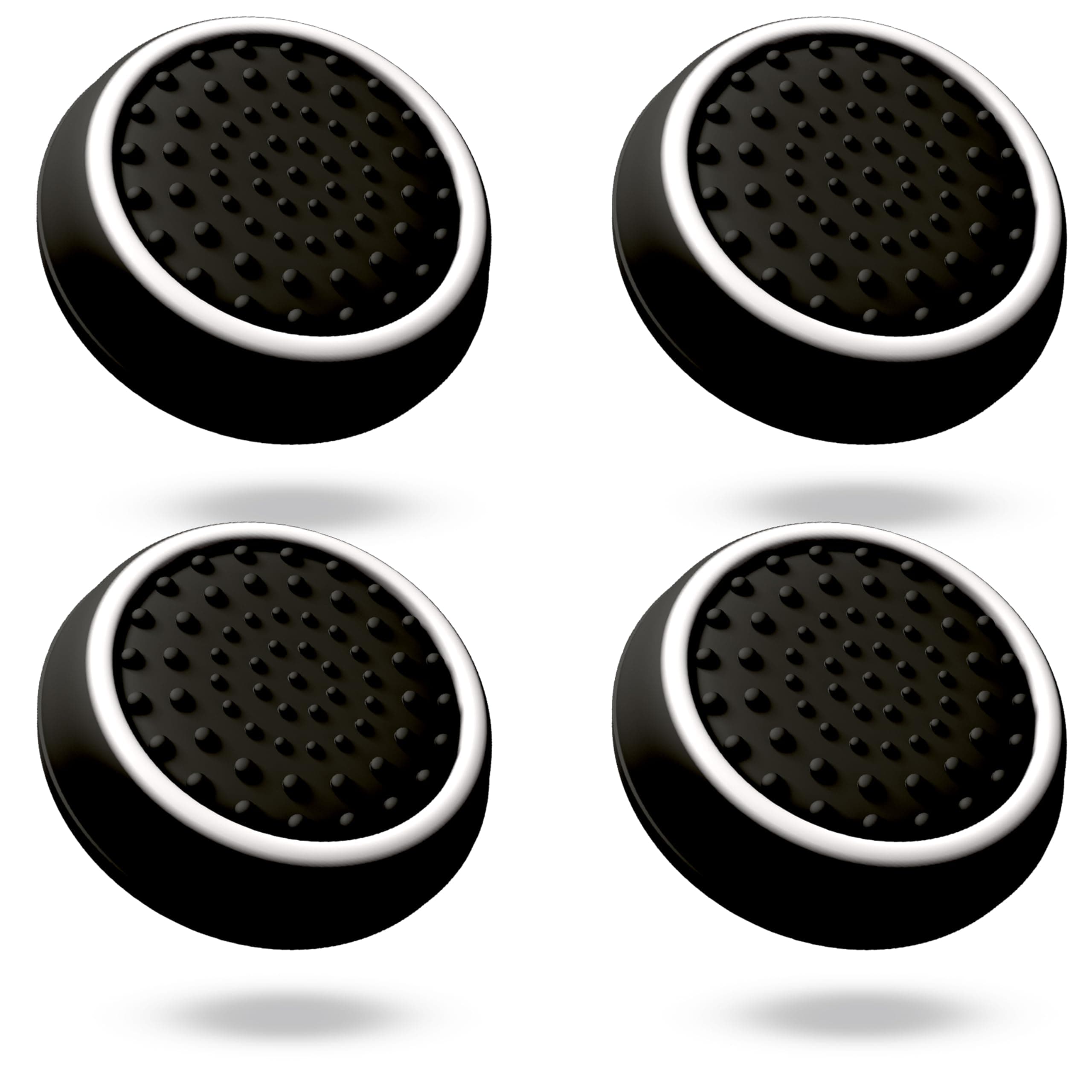 MatoSan Thumbstick Silikon Kappen – kompatibel mit PS5 & PS4 Controllern – Grip Aufsätze für präzise Steuerung – rutschfeste Stick Caps – Gaming Zubehör (4 Stück SpaceSan Black)