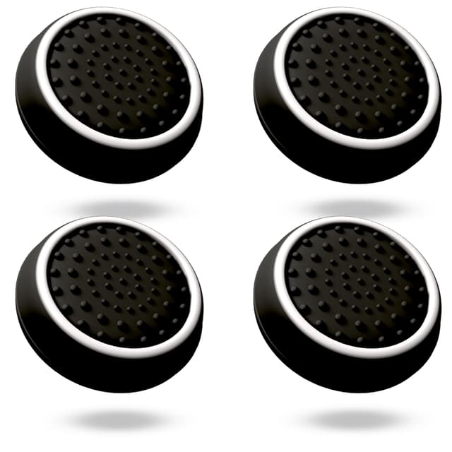 MatoSan Thumbstick Silikon Kappen – kompatibel mit PS5 & PS4 Controllern – Grip Aufsätze für präzise Steuerung – rutschfeste Stick Caps – Gaming Zubehör (4 Stück SpaceSan Black)