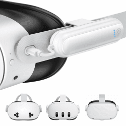 Akku-Pack für Meta Quest 3S/3/2, Kinwin 20000mWh 18W Schnelllade-Akku für Oculus Quest 3S/3 Zubehör, erweiterter VR Headset Akku, leichtes und tragbares Ladegerät für Extra 2-4H 1 Pack