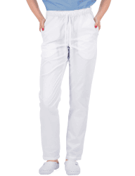 B-well ALESSI Medizinische Schlupfhose Arbeitshose Multitaschen Unisex mit Elastischem Bund und Gesäßtaschen Krankenhaus Uniformhose mit mittlerer Taille und Rundumgummibund S Weiß