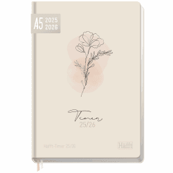 Häfft-Timer 2025/2026 A5 (Aug 25 - Sep 26) Hardcover Schülerkalender "Dainty Flower" Schulplaner, Schülerplaner, Studienplaner, Semesterplaner - nachhaltig & klimafreundlich