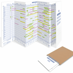 Yohmoe® Mitarbeiter Urlaubsplaner 2026 faltbar, gefalzt Format 975x297 mm, großer Personalplaner Wandkalender für Urlaubsplanung, Dienstplaner Kalender über 14 Monate, Urlaubskalender Jahr 2026 1 Stück