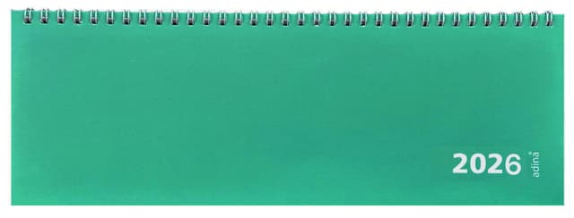 2026 Adina Tischquerkalender 1 Woche auf 2 Seiten Kartondeckel Schreibtischkalender Tischkalender 30x10cm mintgrün 2026 mintgrün