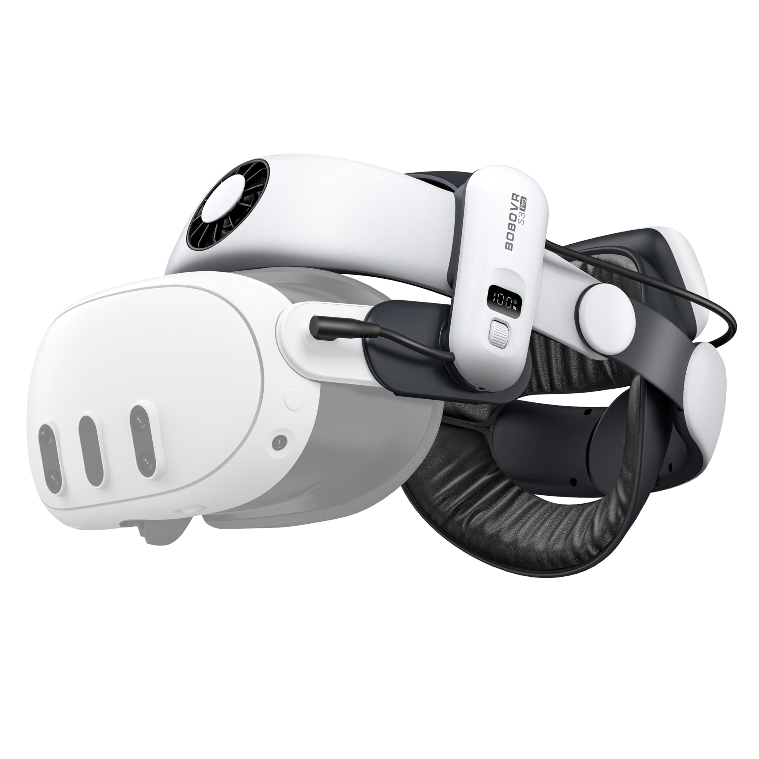BOBOVR S3 Pro Strap mit Akku Accessories,Kompatibel mit Meta Quest 3/Quest 3S,Luftkühlungssystem und 10000 mAh Hot Swap Akku
