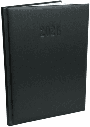 Chefplaner 2026 fast A4 Lederoptik Hardcover Terminbuch 2026 Buchkalender Terminplaner 2026 Chefkalender mit Wochenübersicht, Business Planer 2026 Kalenderbuch (Schwarz)