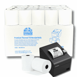 Double Dragon, 80 x 80 mm Premium Thermopapier Kassenrollen für EPOS-Drucker, POS-Terminal, Kassensystem [Packung mit 20] 20 x Rollen Angebot bei HelloDeals