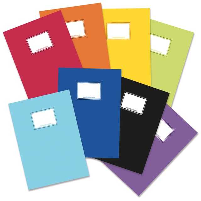 Papierdrachen 8 hochwertige Heftumschläge aus Papier für Kinder | DIN A4| Motiv einfarbig - Heftschoner ideal für die Schule - Heftumschlag 250g/m² - Set Nummer 5 Unifarben