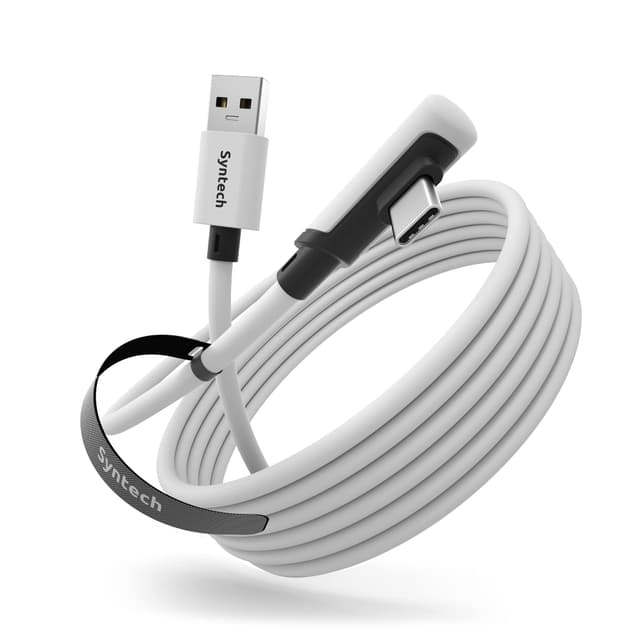 Syntech Link Kabel 3M, Kompatibel mit Oculus Meta Quest 3/3S, Quest2/1/Pro und Pico 4, PC Steam VR Zubehör, High Speed Datenübertragung, USB 3.0 zu USB C Kabel für VR und Gaming PC, Weiß 3M Weiß