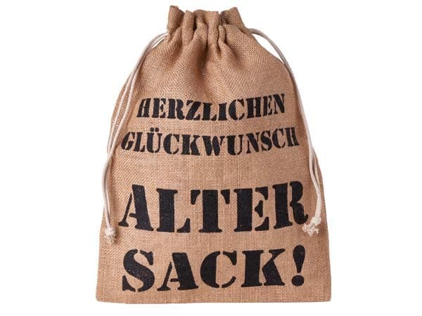1 Geschenkbeutel Alter Sack Herzlichen Glückwunsch, Geburtstag, Jubiläum (40x30 cm)
