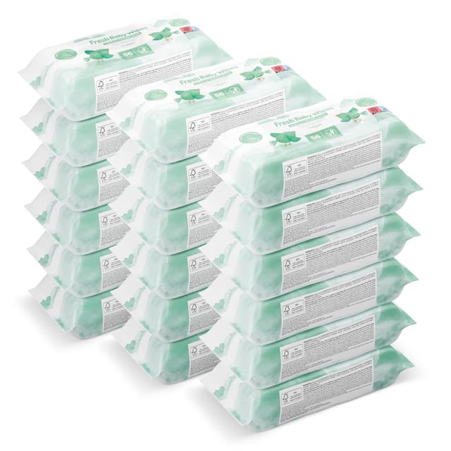 by Amazon Frische Baby-Feuchttücher 1008 Tücher, Unparfümiert, 18 Pack à 56 Stück (Früher Eine Marke Von Mama Bear, Identisches Produkt) Original 18er-Pack