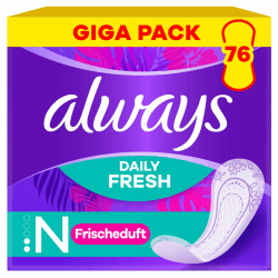 Always Daily Fresh Normal Slipeinlagen 76 Stück, Mit Frischeduft, Für Frische Und Schutz Normal - 76 Stück Giga Pack Angebot bei HelloDeals