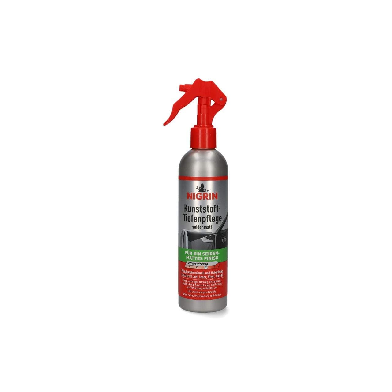 NIGRIN Kunststoff-Tiefenpflege, seidenmatt, farbauffrischend, 300 ml Grün 300 ml (1er Pack)