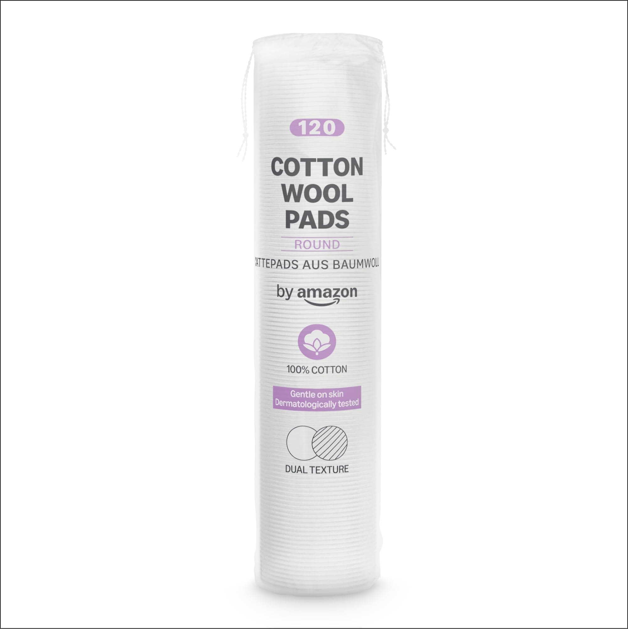 by Amazon Wattepads, doppelte Textur, 100% Baumwolle, 120 Pads 120 Stück