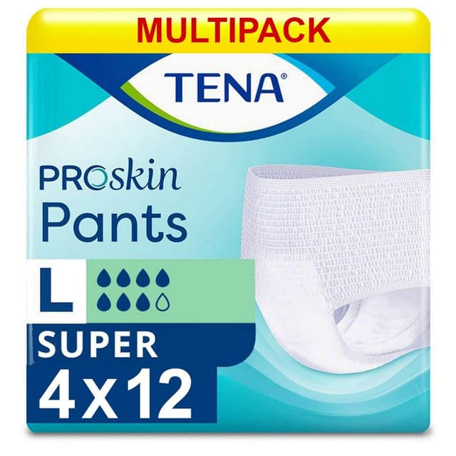 Tena Pants Super Large für starke Blasenschwäche, 12 Stück, 4er Pack (4 x 12 Stück) L (48 Stück)