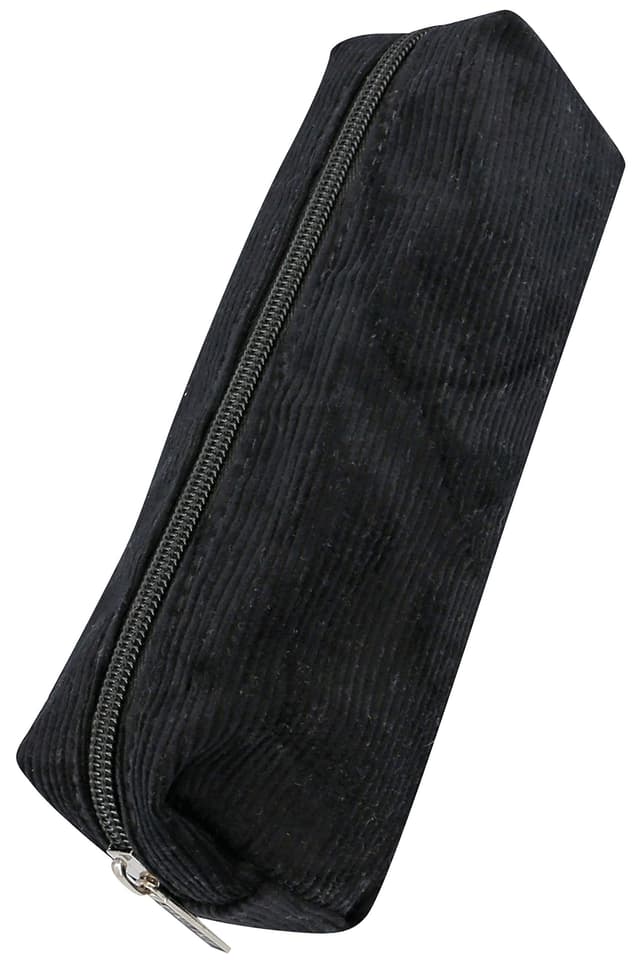 Online Premium-Schlampermäppchen/Pencil Case in Cord Schwarz I Stylisches Schlamperetui für Jungen & Mädchen I Federmäppchen mit praktischem Reißverschluss I 1 Fach I Ideal für Schule, Uni & Büro Black Cord