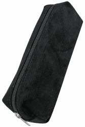 Online Premium-Schlampermäppchen/Pencil Case in Cord Schwarz I Stylisches Schlamperetui für Jungen & Mädchen I Federmäppchen mit praktischem Reißverschluss I 1 Fach I Ideal für Schule, Uni & Büro Black Cord