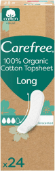 Carefree Organic Long ohne Duft 24 Stk., Slipeinlage aus 100 Prozent zertifizierter Baumwolle und parfümfrei, super saugstarker Kern 24 stück (1er Pack)