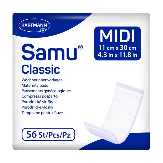 Samu Classic Midi Wöchnerinnen-Vorlagen Wochenbettbinden Einlagen 1x56 Stück Samu Classic Midi 56 Stück